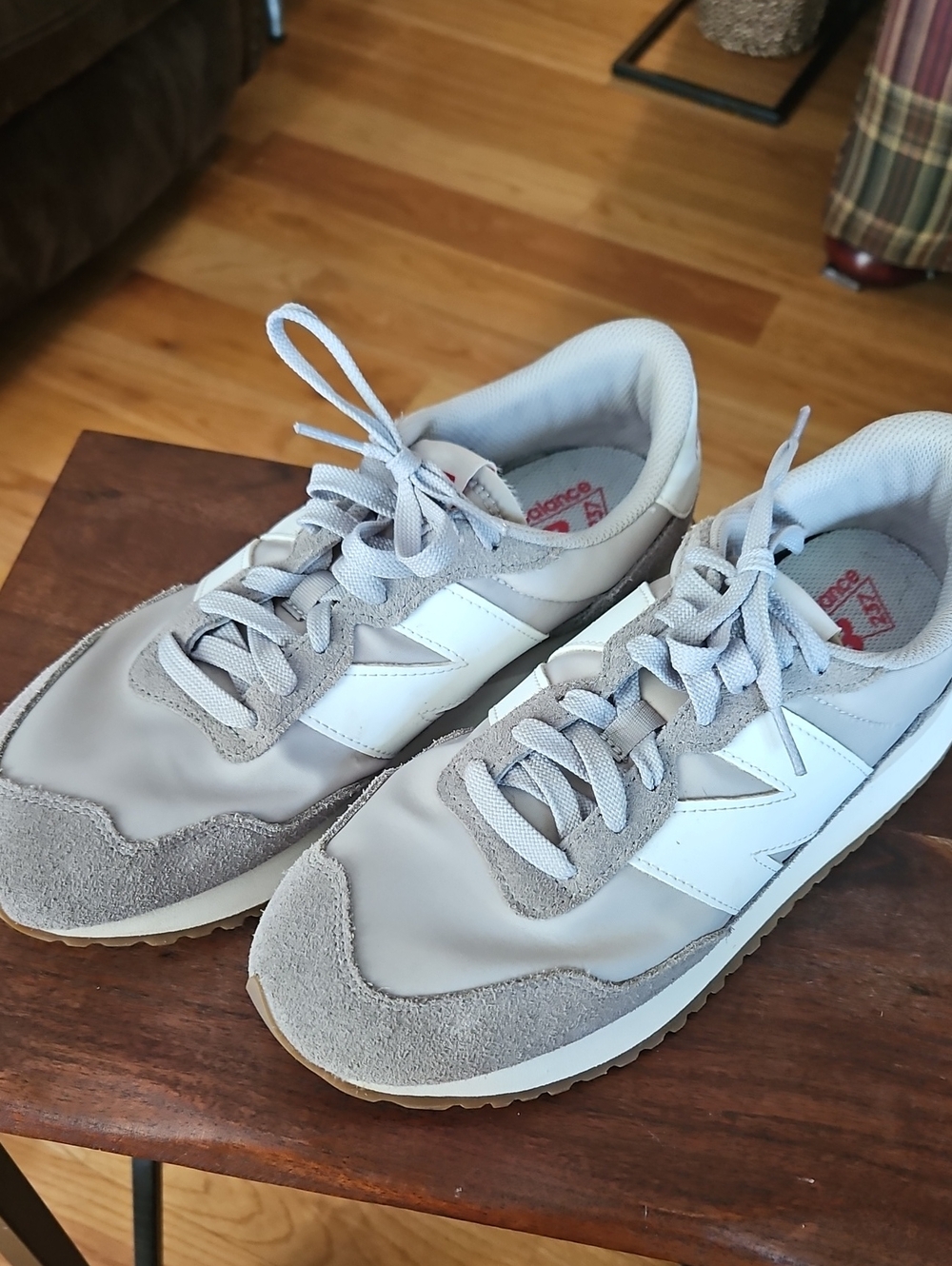 New Balance Gray & White Retro Runner Sneakers